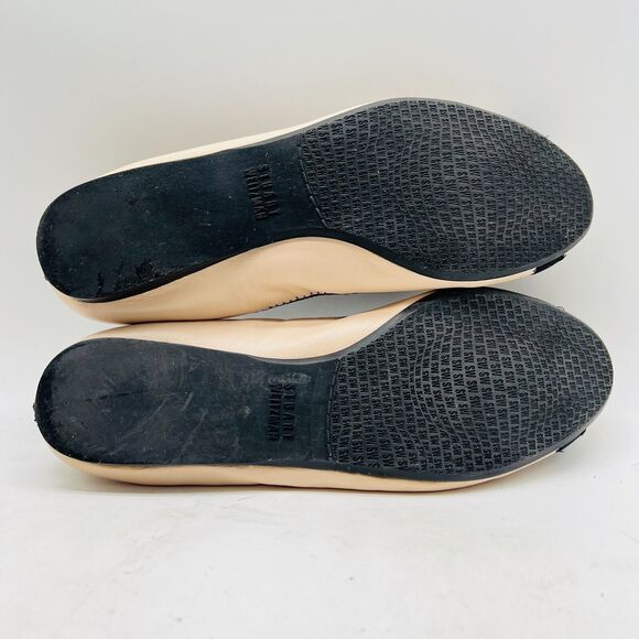 Stuart Weitzman Shoes Womens 6.5 Black Cream Ballet Flats Casual Dress Slip Ons - Picture 9 of 11